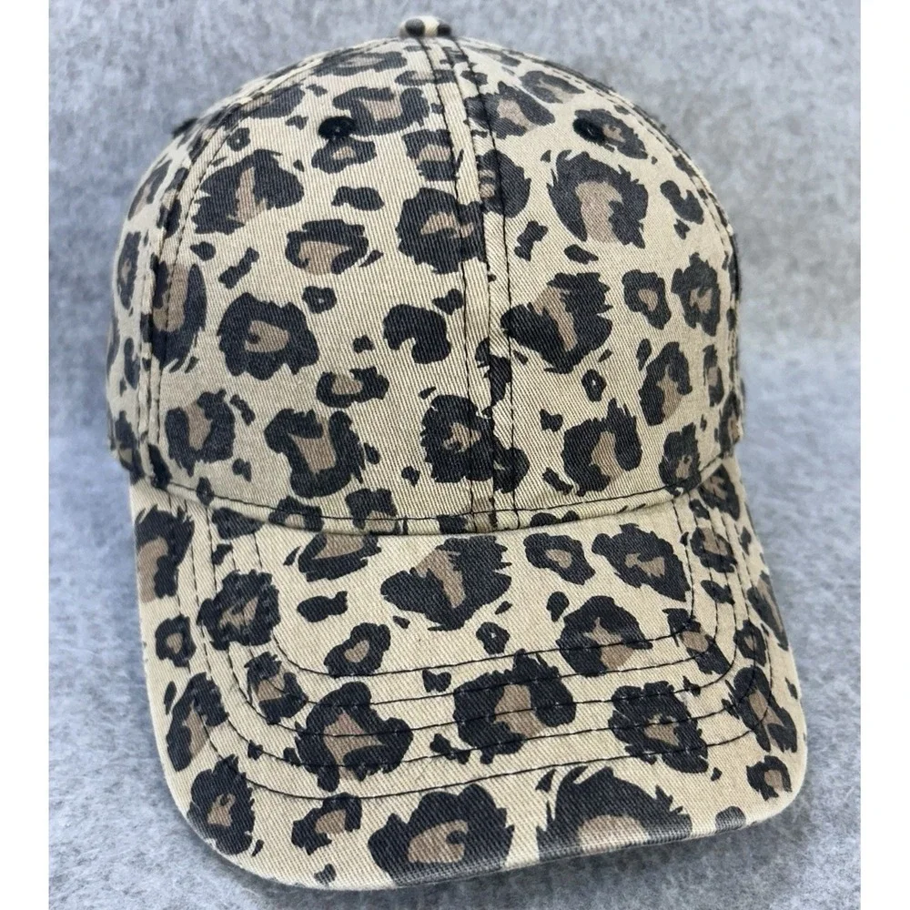 Leopard Print Baseball Cap OSFM Adjustable One Size Fits Most Hat